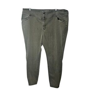 Lane Bryant Olive Green Plus Size 24 Skinny Stretch Jeans With 4 Pocket Design &